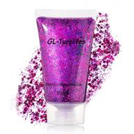 get festival-ready with gl-turelifes 30ml chunky glitter liquid eyeshadow (#04 purple) for long-lasting sparkle on your face, hair, and nails! logo