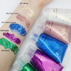 img 2 attached to Подготовьтесь к фестивалю с жидкими тенями для век GL-Turelifes 30 мл Chunky Glitter Liquid Eyeshadow (# 04 Purple) для длительного блеска на лице, волосах и ногтях!