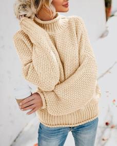 img 3 attached to Stay Warm In Style With Ybenlow Women'S Oversized Turtleneck Sweater