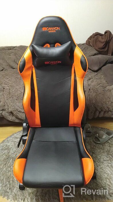 img 1 attached to Computer chair Canyon Deimos GC-4 gaming, upholstery: imitation leather, color: black/orange review by Ada Kowalczyk ᠌