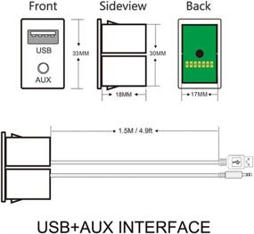 img 3 attached to 🔌 Flush Mount Cable Autos - LECMARK Universal 1.5M 3.5mm USB AUX Headphone Male Jack Mounting Modified Socket for Volkswagen Toyota Car