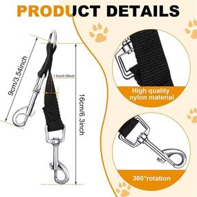 img 3 attached to 🐶 Frienda 5PCS Braided Poly Collar Backup Dog Collar Clip - Nylon Connector Strap for Dog Harness, Safety Clip for Dogs - Black