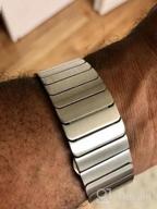 img 1 attached to Surace Stainless Steel Link Bracelet Replacement For Apple Watch Series 4 44Mm Band With Butterfly Folding Clasp Compatible For Apple Watch 42Mm Series 3/2/1(Silver) review by Sean Castator
