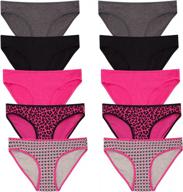 10-pack women's bikini panties with cotton stretch and breathable comfort by rené rofé lingerie logo