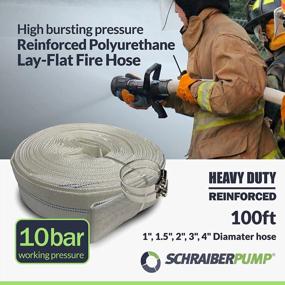 img 2 attached to Пожарный шланг для тяжелых условий эксплуатации: 1,5 дюйма x 100 футов, 10 бар, 145 фунтов на квадратный дюйм - SchraiberPump