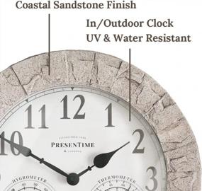 img 2 attached to 14" Sandstone Outdoor Clock With Thermometer, Hygrometer & Weather Station | PresenTime & Co.