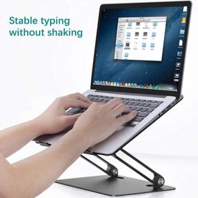 img 1 attached to Laptop Stand For Desk Adjustable Height Angle Foldable Laptop Riser, TopMate Aluminium Computer Stands Ventilated Laptop Holder, Notebook Shelf Lift Support, For 10-17.3 Inch Laptops/MacBook - Black