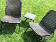 img 1 attached to Keter Resin Wicker Patio Furniture Set With Side Table And Outdoor Chairs, Whiskey Brown - 5 Piece Set review by Chris Cranor