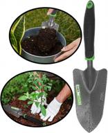 heavy duty steel garden transplanter trowel with ergonomic handle, depth marks and bend proof soil scooper - ideal for digging, transplanting and weeding in garden beds by wilfiks logo