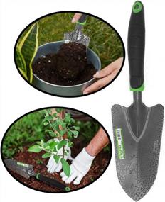 img 4 attached to Heavy Duty Steel Garden Transplanter Trowel With Ergonomic Handle, Depth Marks And Bend Proof Soil Scooper - Ideal For Digging, Transplanting And Weeding In Garden Beds By WilFiks