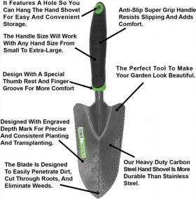 img 3 attached to Heavy Duty Steel Garden Transplanter Trowel With Ergonomic Handle, Depth Marks And Bend Proof Soil Scooper - Ideal For Digging, Transplanting And Weeding In Garden Beds By WilFiks