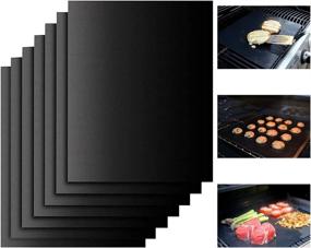 img 4 attached to 7-Pack Non-Stick Grill Mats - Heavy Duty, Reusable & Easy To Clean - 15.75 X 13 Inch For Electric/Gas/Charcoal BBQs | Miaowoof
