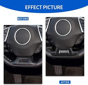 img 3 attached to 🚗 Enhance Your Chevrolet Camaro's Interior with CheroCar Carbon Fiber Steering Wheel Trim Decoration Cover – Compatible for Chevrolet Camaro 2017-2022