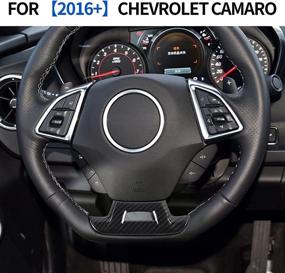 img 2 attached to 🚗 Enhance Your Chevrolet Camaro's Interior with CheroCar Carbon Fiber Steering Wheel Trim Decoration Cover – Compatible for Chevrolet Camaro 2017-2022