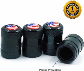 img 2 attached to CKAuto - Set Of 4 Anodized Aluminum Tire Valve Caps And 4 American Flag Valve Stem Caps For Improved Auto Style And Functionality