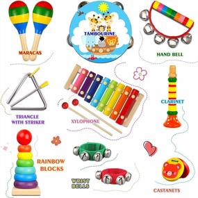 img 2 attached to Enhance Your Child'S Creativity With LOOIKOOS Wooden Percussion Instruments Set