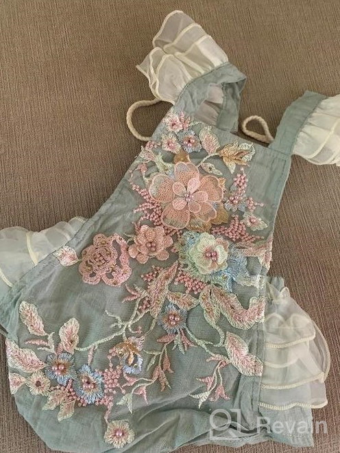 img 1 attached to 2Pcs Newborn Baby Girl Lace Ruffles Sleeve Bodysuit Backless Jumpsuit Romper Set Clothes review by Darin Grosz