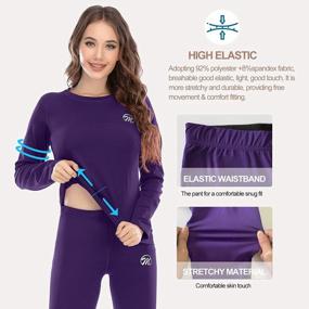 img 2 attached to Warm Up This Winter With MEETWEE Thermal Underwear Set For Women - Ski Cold Weather Gear With Fleece Lined Top & Bottom Base Layer