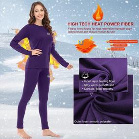 img 3 attached to Warm Up This Winter With MEETWEE Thermal Underwear Set For Women - Ski Cold Weather Gear With Fleece Lined Top & Bottom Base Layer