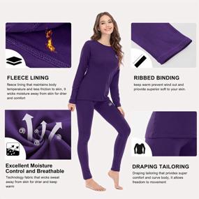 img 1 attached to Warm Up This Winter With MEETWEE Thermal Underwear Set For Women - Ski Cold Weather Gear With Fleece Lined Top & Bottom Base Layer