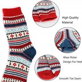 img 2 attached to 5Pairs Men'S Wool Socks: Thick Thermal Hiking Winter Warm Boot Heavy Soft Cozy For Cold Weather