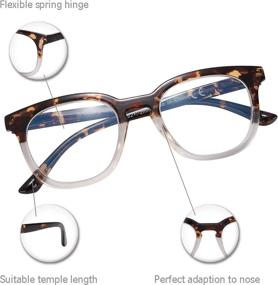 img 3 attached to EYEGUARD Blue Light Blocking Reading Glasses For Women Men Spring Hinge Readers