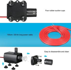 img 1 attached to High Efficiency Mini 12V Submersible Water Pump for Aquariums - Quiet and Powerful, 280L/H, 300cm Lift