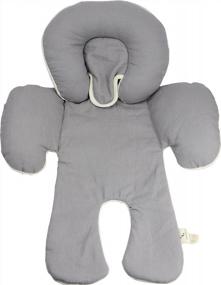 img 4 attached to Organic Cotton Infant Head Support Pillow: 2-In-1 Reversible And Cuddly, Gray