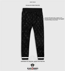 img 2 attached to Black Bianco Sweatpants Trousers Presented Boys' Clothing ~ Pants