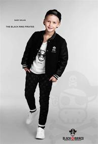 img 3 attached to Black Bianco Sweatpants Trousers Presented Boys' Clothing ~ Pants