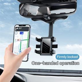 img 2 attached to 📱 New Rotatable and Retractable Car Phone Holder for 2022 - Universal 360° Rearview Mirror Phone Holder for All Cars and Mobile Phones (1PC)