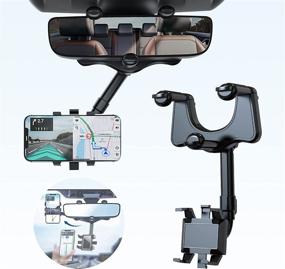 img 4 attached to 📱 New Rotatable and Retractable Car Phone Holder for 2022 - Universal 360° Rearview Mirror Phone Holder for All Cars and Mobile Phones (1PC)