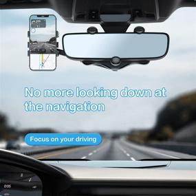 img 3 attached to 📱 New Rotatable and Retractable Car Phone Holder for 2022 - Universal 360° Rearview Mirror Phone Holder for All Cars and Mobile Phones (1PC)