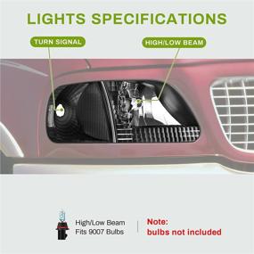 img 2 attached to AUTOSAVER88 Headlight Assembly Compatible with 1997-2003 Ford F-150 & 1997-2002 Ford Expedition | Pickup Truck Headlamp Replacement | Black Housing with Clear Reflector