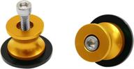 🏍️ 2pcs gold m8 x1.5 motorcycle swingarm sliders spools cnc swing arm stand screws for z900 z800 10r/6r s1000rr cbr1000rr/250r/600rr/900rr gsxr b-king1300 dl650 dl1000 tl1000rs gsr gsx логотип