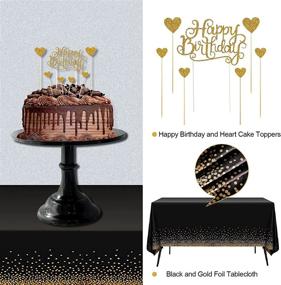 img 1 attached to Make His 21St Birthday Incredible With 95Pcs Black And Gold Party Decorations Including Banner, Balloons, Photo Props, And More!