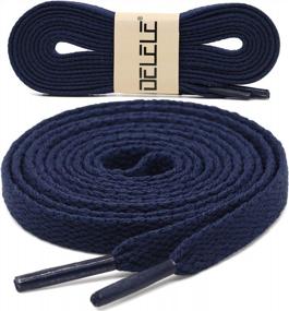 img 2 attached to 2 Pairs 5/16" Wide Flat Shoe Laces - Perfect For Running Sneakers & Boots!