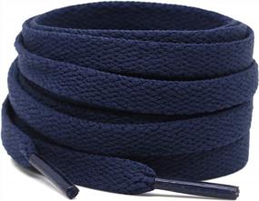 img 4 attached to 2 Pairs 5/16" Wide Flat Shoe Laces - Perfect For Running Sneakers & Boots!