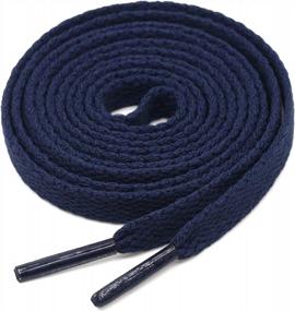img 3 attached to 2 Pairs 5/16" Wide Flat Shoe Laces - Perfect For Running Sneakers & Boots!