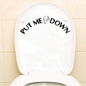 img 3 attached to VinBee 4 Pack DIY Removable Toilet Seat Decal Funny Washroom Reminder Bathroom Sticker - Put ME Down