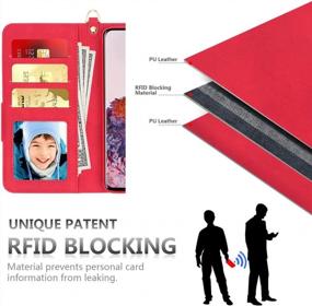 img 2 attached to Skycase Galaxy S20 Ultra Case 5G 6.9", Samsung Galaxy S20 Ultra Wallet Case,[RFID Blocking]Handmade Flip Folio Wallet Case With Card Slots And Detachable Hand Strap For Galaxy S20 Ultra 2020,Retro Red