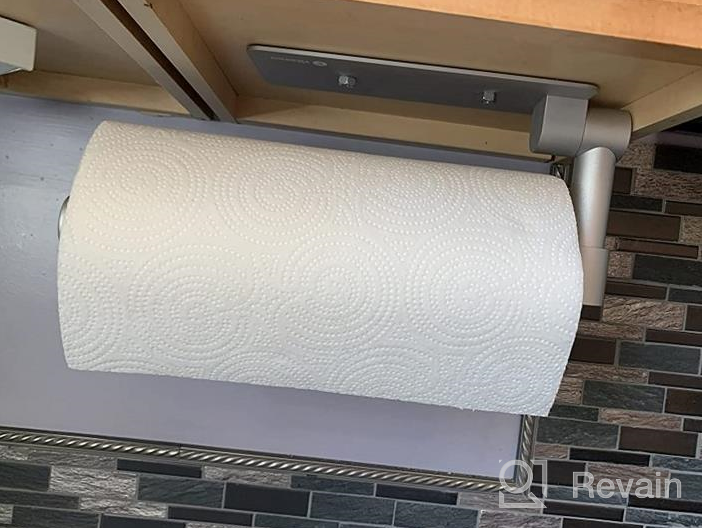 img 1 attached to 𝙉𝙤.𝟭 VICSEED Adjustable Paper Towel Holder Under Cabinet [One Hand Tear Off] Paper Towel Holder Wall Mount [Versatile Rotatable] Paper Roll Holder For Kitchen Bathroom Toilet RVs (Adhesive, Screw) review by Jazz Rajasingam