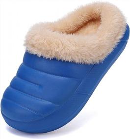 img 4 attached to Unisex Slippers Men'S And Women'S Kids Faux Fur Lining Slip-On Clog Scuff House Shoes Indoor & Outdoor Slipper