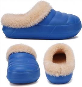 img 1 attached to Unisex Slippers Men'S And Women'S Kids Faux Fur Lining Slip-On Clog Scuff House Shoes Indoor & Outdoor Slipper