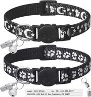 secure & stylish: llhk 2 pack breakaway cat collars and 2 paw-fect accessories! logo