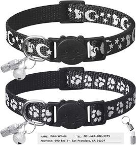 img 4 attached to Secure & Stylish: LLHK 2 Pack Breakaway Cat Collars and 2 Paw-fect Accessories!