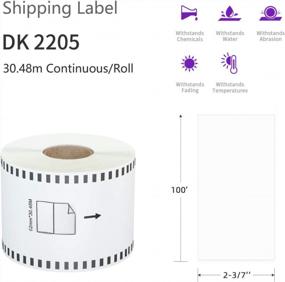 img 3 attached to AveneMark 2-3/7" X 100' Shipping Mailing Postage Address Continuous Length Label Compatible For Brother QL Printer DK-2205 - 12 Rolls, 30.48M Labels/ Roll, 365.76M Length Labels + 1 Detachable Frame