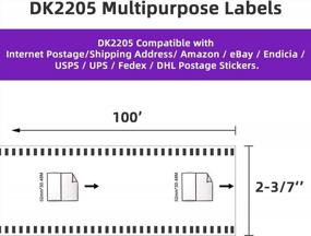 img 2 attached to AveneMark 2-3/7" X 100' Shipping Mailing Postage Address Continuous Length Label Compatible For Brother QL Printer DK-2205 - 12 Rolls, 30.48M Labels/ Roll, 365.76M Length Labels + 1 Detachable Frame