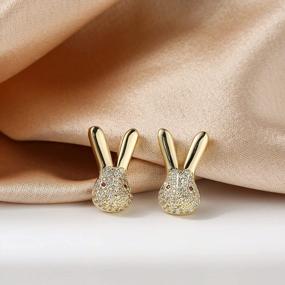 img 3 attached to CLASSYZINT Easter Bunny Stud Earrings For Women Girls Cute Funny Rabbit Head Earrings Kids Jewelry Gifts…