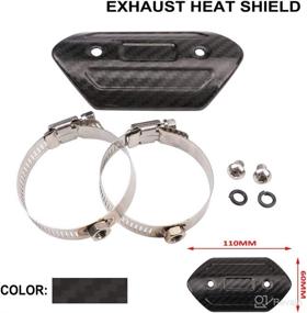 img 3 attached to 🔥 Premium AnXin Carbon Fiber Exhaust Heat Shield for Universal Street Bikes (110x60MM)